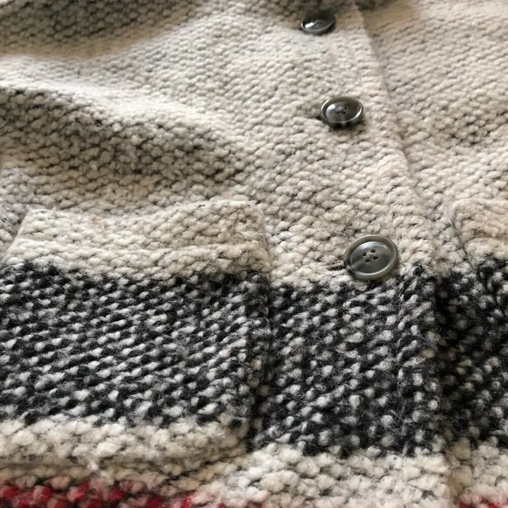 Gap Girls Wool Blend 3/4 Sleeve Sweater Coat Gray Stripes Size XS (4-5)